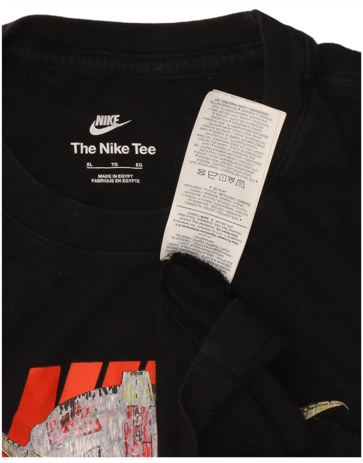 Nike grafisk T-shirt top til mænd XL sort bomuld