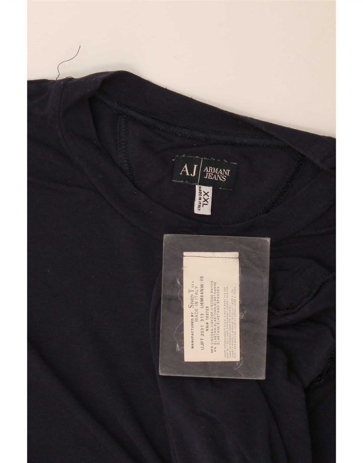 Armani Jeans Herre T-Shirt Top 2XL Navy Blue Viscose