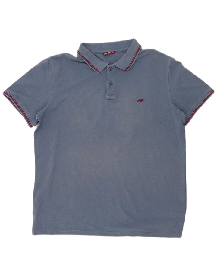 Carrera herre poloshirt 2XL blå stribet bomuld