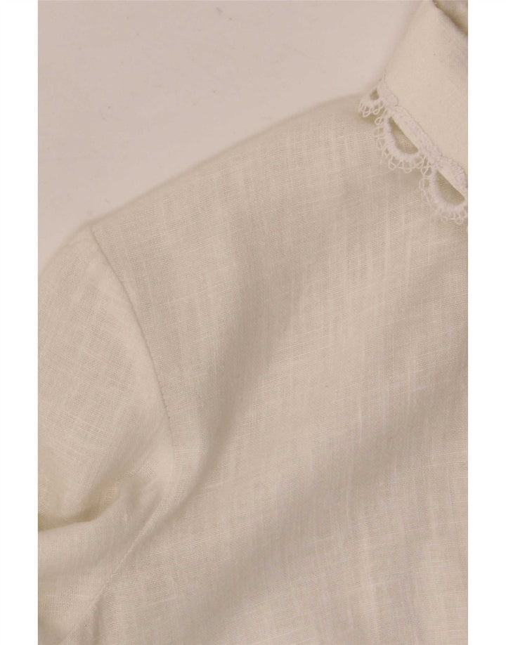 Hanne Modell Dame Shirt Bluse EU 38 Medium White Floral Cotton