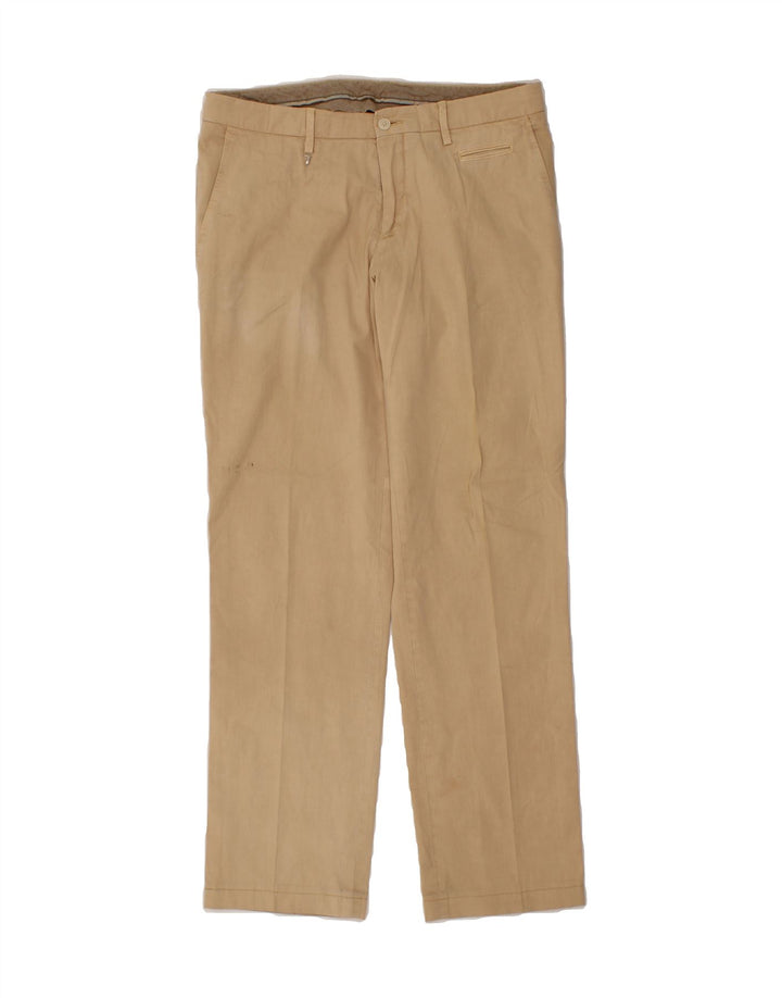 TRUSSARDI Mens Straight Chino Trousers IT 48 Medium W34 L32 Beige Vintage Trussardi and Second-Hand Trussardi from Messina Hembry 