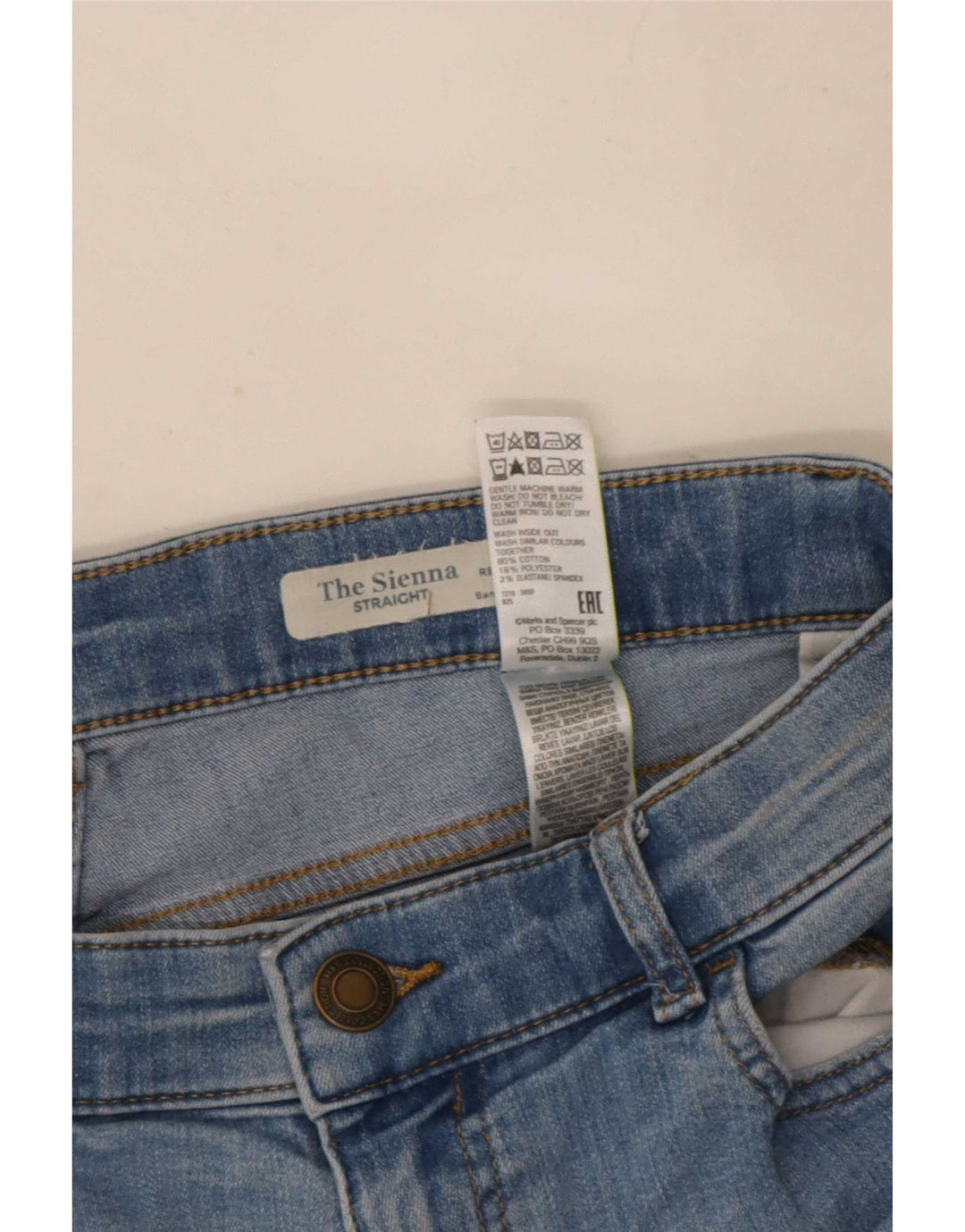 Marks & Spencer Womens The Sienna Straight Jeans UK 14 Medium W30 L29 Blue
