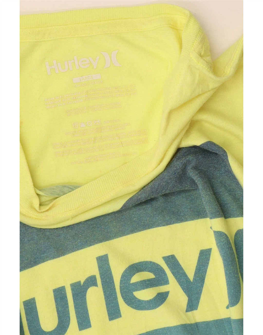 Hurley Herre Grafisk T-Shirt Top Stor Gul Polyester