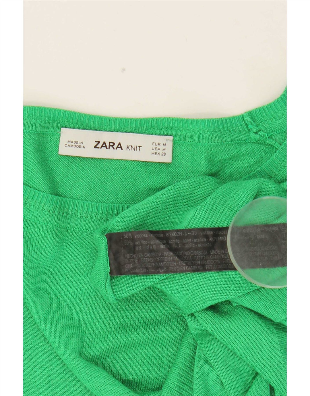 Zara Dame Oversized Boat Neck Jumper Sweater UK 14 Medium Green Viscose