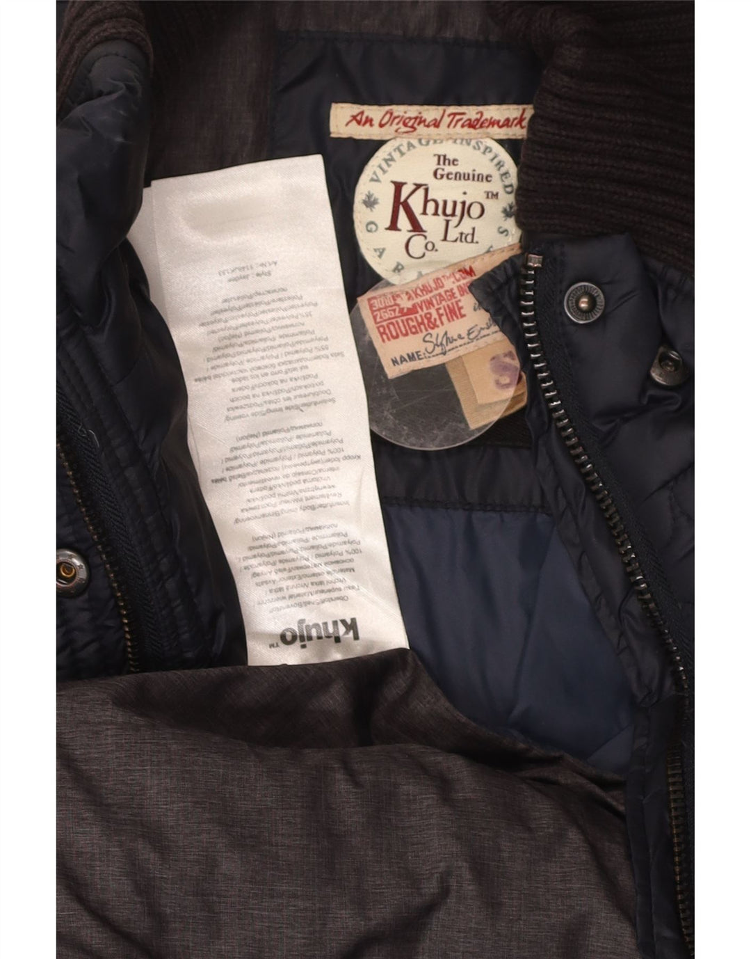 KHUJO Womens Quilted Padded Jacket UK 10 Small Navy Blue Polyamide