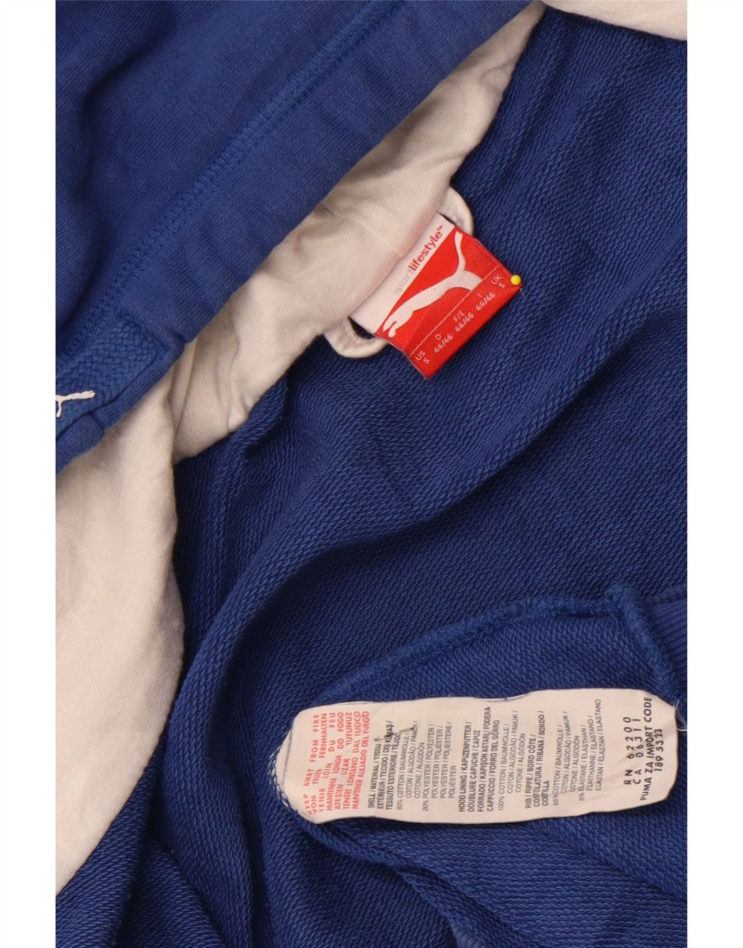 Puma Herre grafisk hættetrøje med lynlås, lille blå bomuld