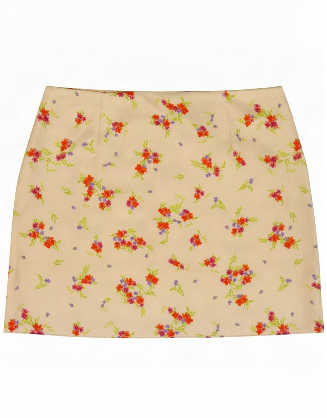 Zara Dame Mini-nederdel Medium W28 Hvid blomstret polyester