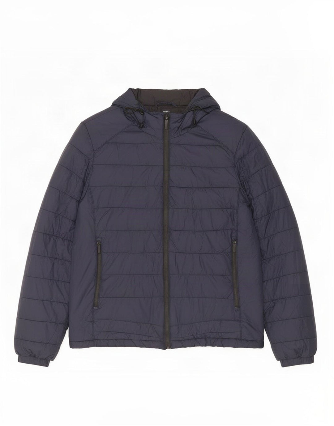 Zara Herre Hooded Polstret Jakke UK 38 Medium Navy Blue Nylon