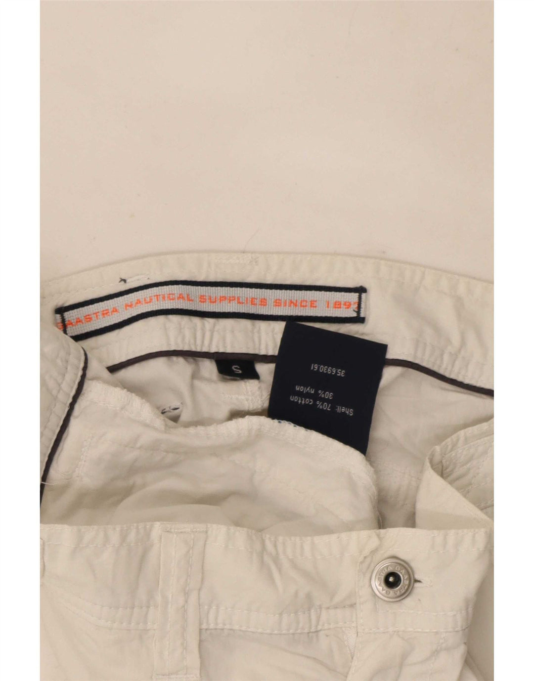 Gaastra Herre Graphic Cargo Shorts Små W29 Hvid Bomuld