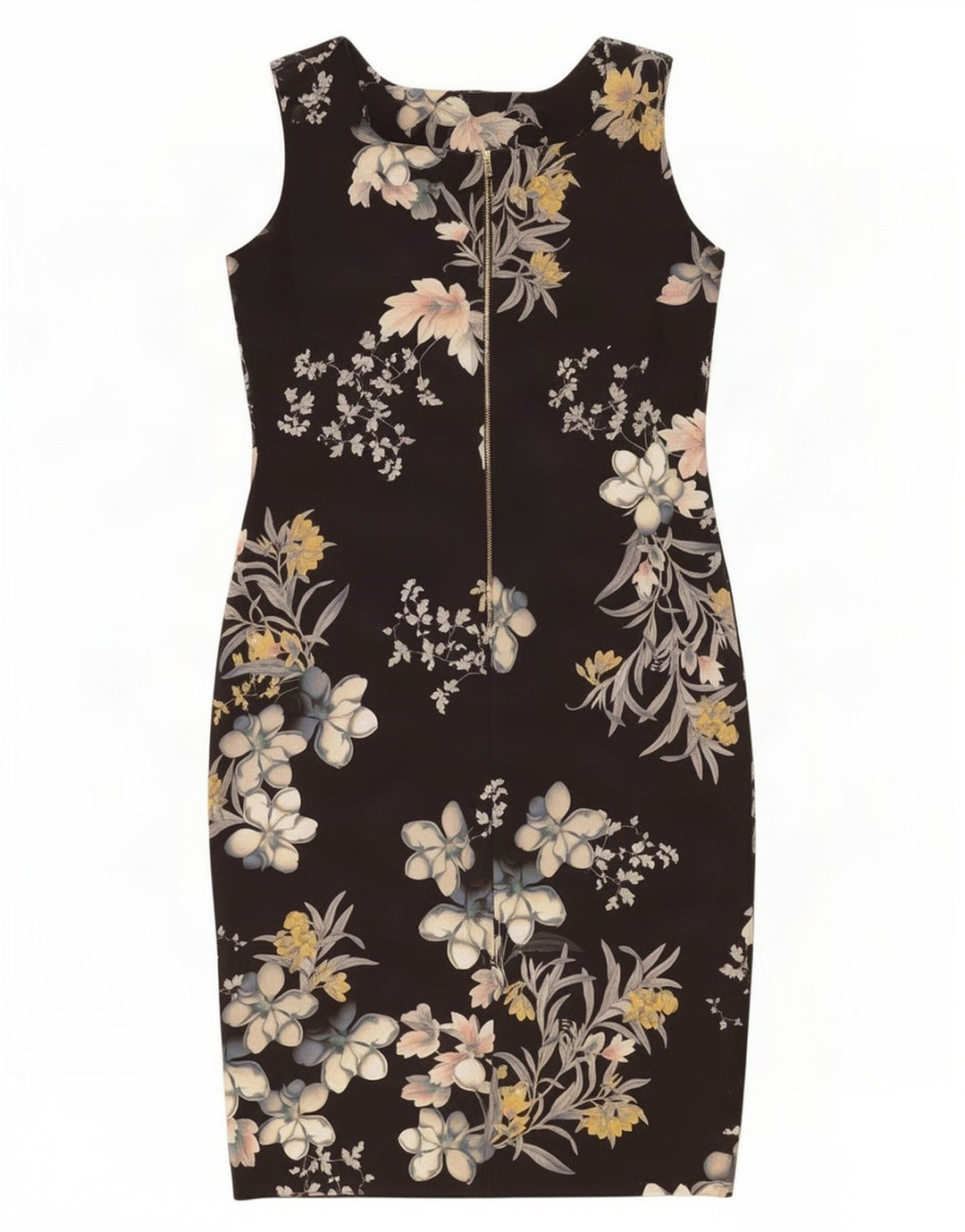 Marks & Spencer Kvinders Ærmeløs Skede Kjole UK 12 Medium Black Floral