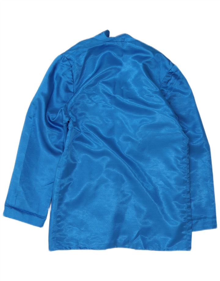 VINTAGE Womens 3/4 Sleeve Cardigan Top UK 14 Medium Blue