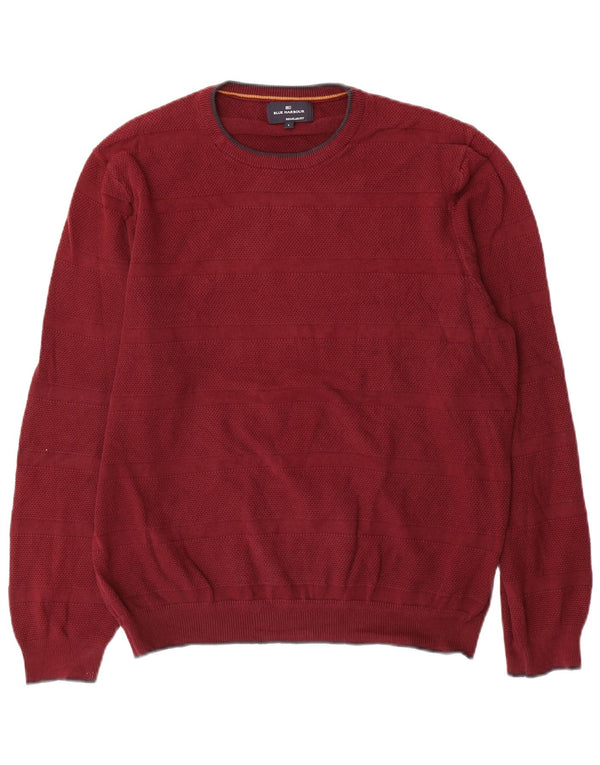 Marks & Spencer Herre Blue Harbor Crew Neck trøje Sweater Large Maroon