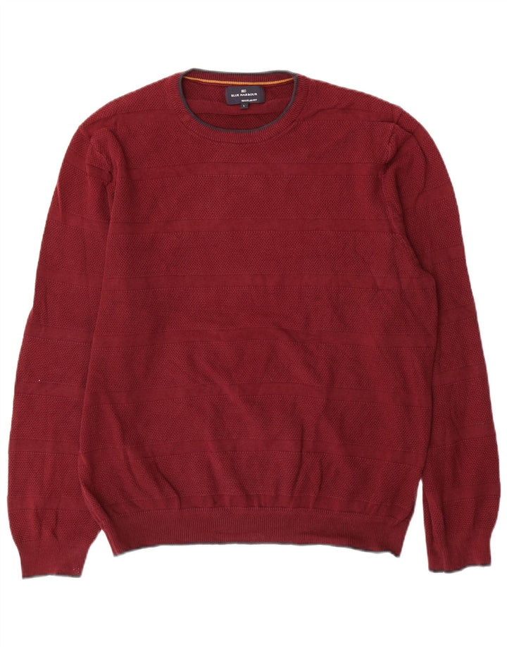 Marks & Spencer Herre Blue Harbor Crew Neck trøje Sweater Large Maroon