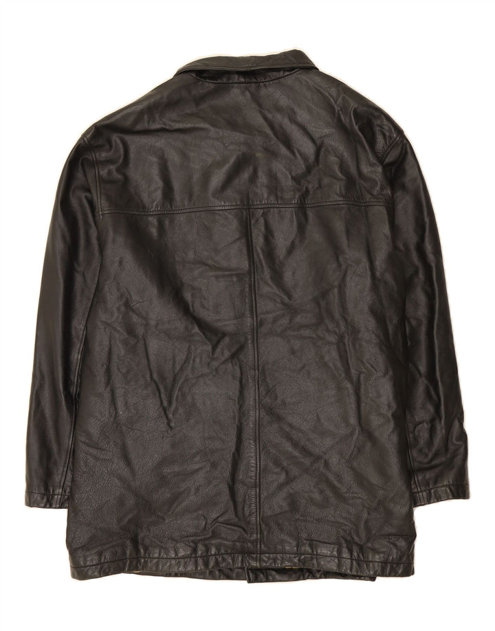 DOCKERS Mens Leather Jacket UK 44 2XL Black Leather Vintage Dockers and Second-Hand Dockers from Messina Hembry 