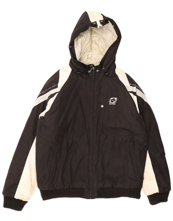 Lotto Herre hættepolstret jakke UK 40 Large Black Colourblock Polyester
