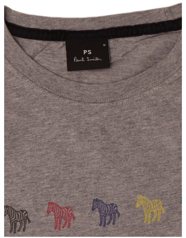 Paul Smith Grafisk T-shirt top til kvinder UK 14 mellemgrå bomuld