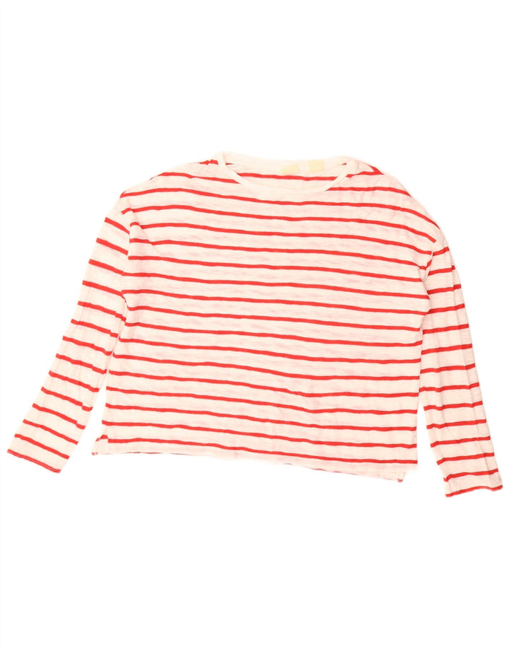 Levi's Dame Oversized Top Langærmet UK 10 Lille Hvid Stribet