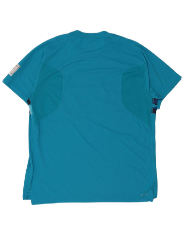 Nike Herre Dri Fit Grafisk T-Shirt Top XL Blå Camouflage Polyester