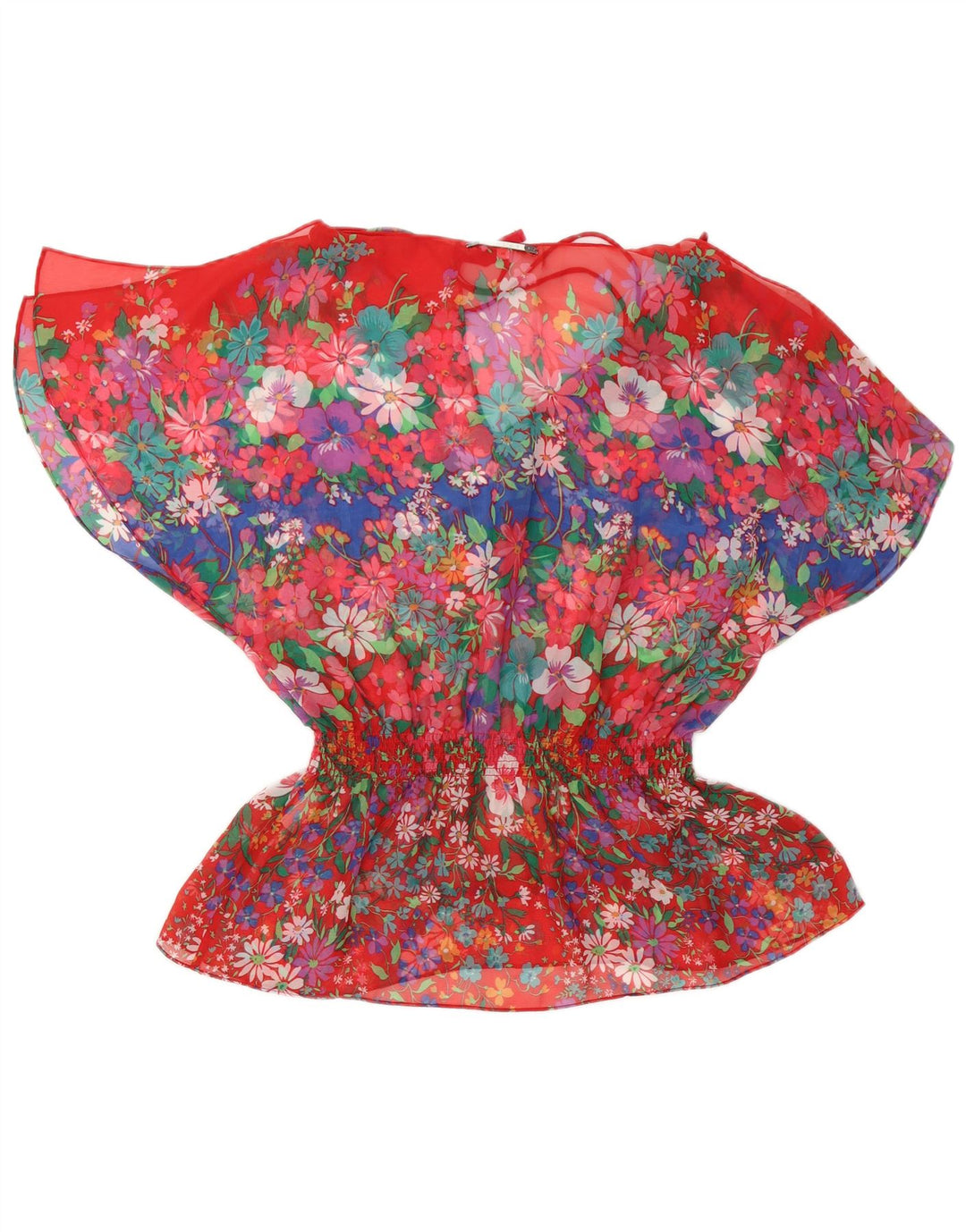 Replay Damebluse Top UK 14 Medium Red Floral Polyester