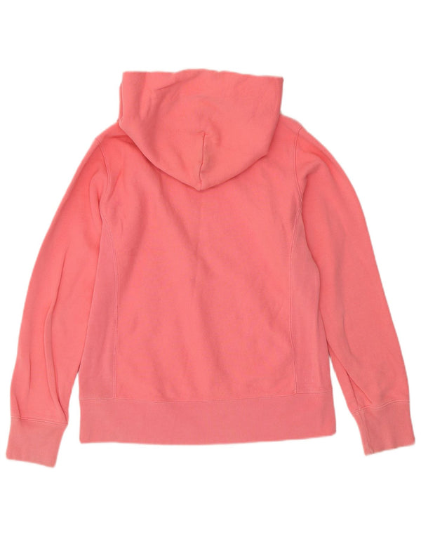 Champion Womens Reverse Weave Graphic Hoodie Jumper UK 14 Medium Pink