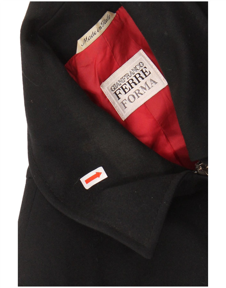 GIANFRANCO FERRE Kvinder Utility Jacket UK 18 XL Sort Uld