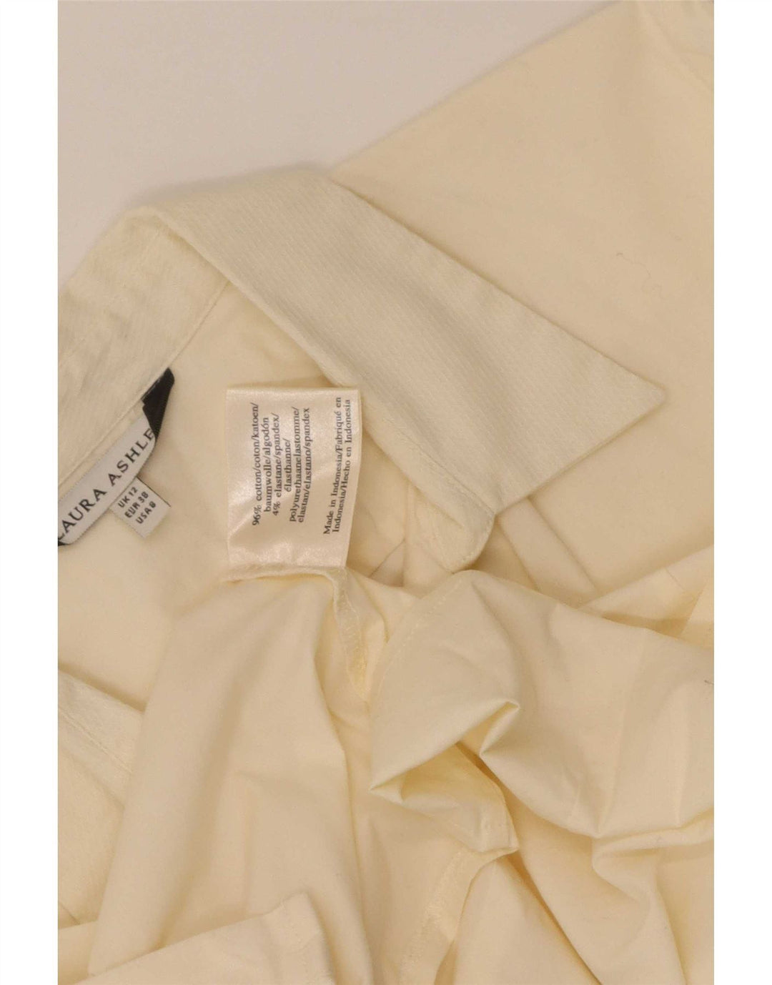 Laura Ashley Dame Formel skjorte UK 12 Medium Beige Bomuld