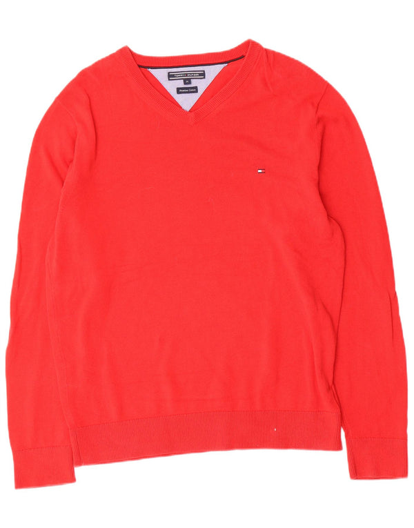 Tommy Hilfiger Herre V-hals sweater Medium Rød Bomuld