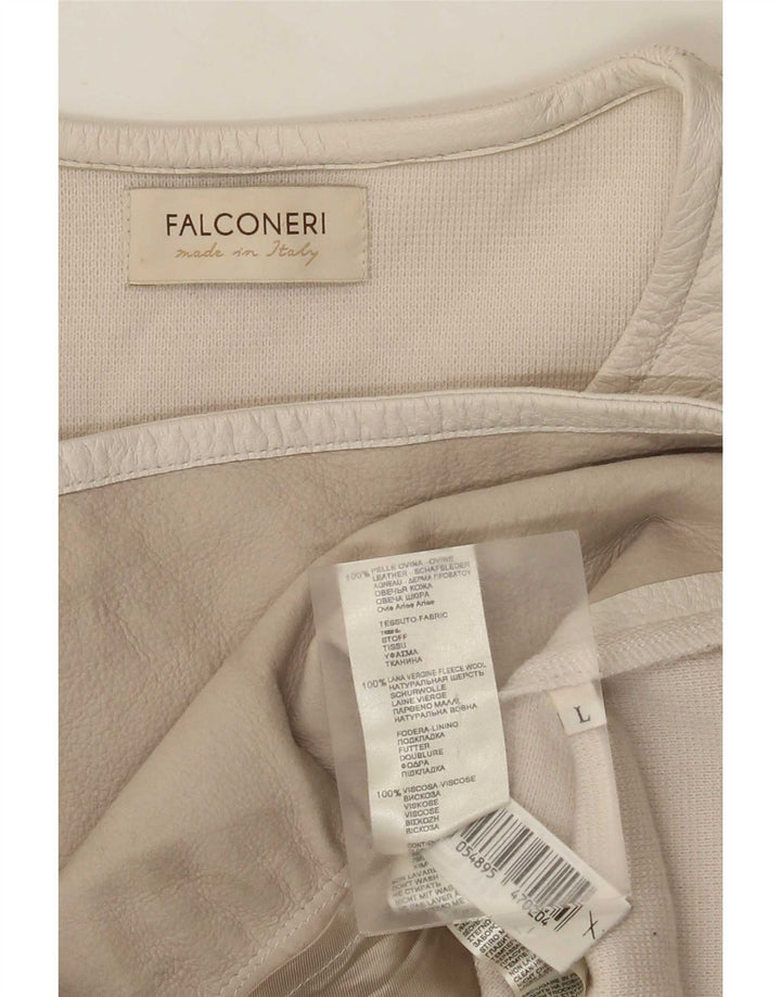 Falconeri Dame Læderjakke UK 14 Large Beige