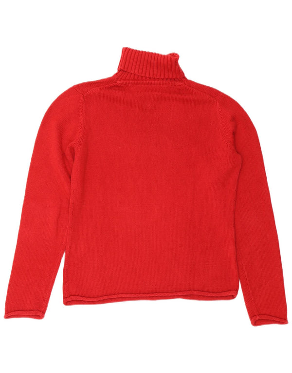 Tommy Hilfiger Dame Grafisk Roll Neck Jumper Sweater UK 14 Large Red