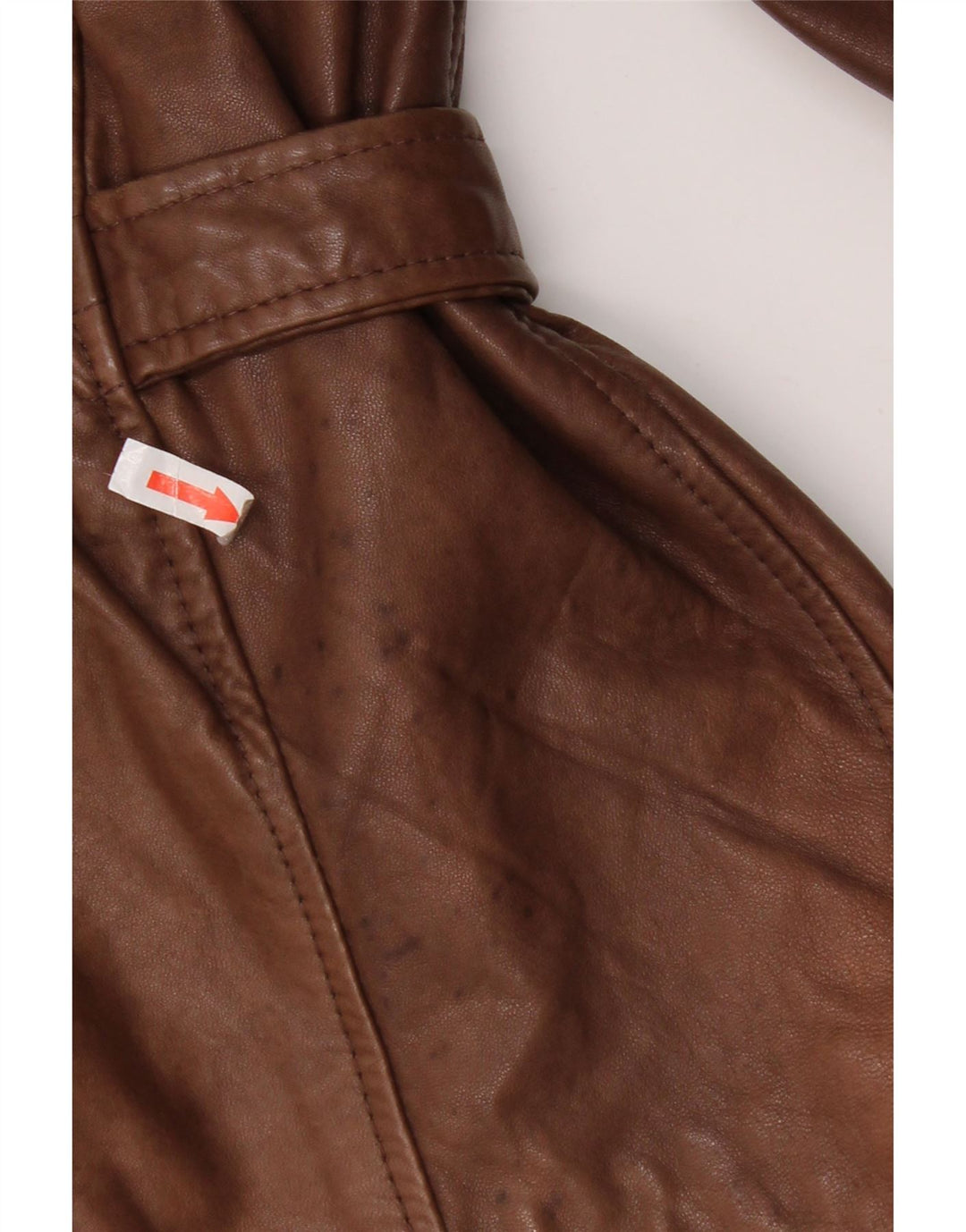 Vintage oversize læderjakke til kvinder UK 18 XL brunt læder