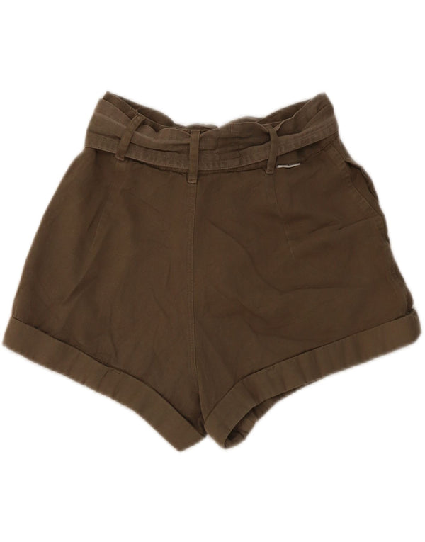 Billabong Womens High Waist Hot Pants W26 Small Khaki Cotton