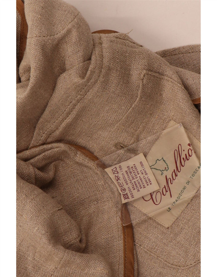Capalbio Herre Utility Jacket IT 52 XL Beige Linen