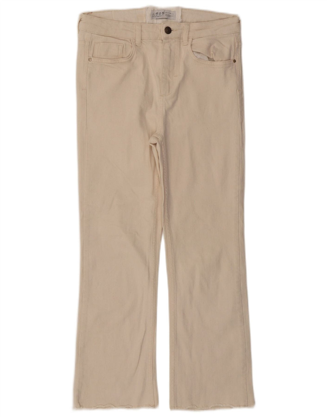 Zara Womens Cropped Jeans EU 40 Medium W28 L25 Beige