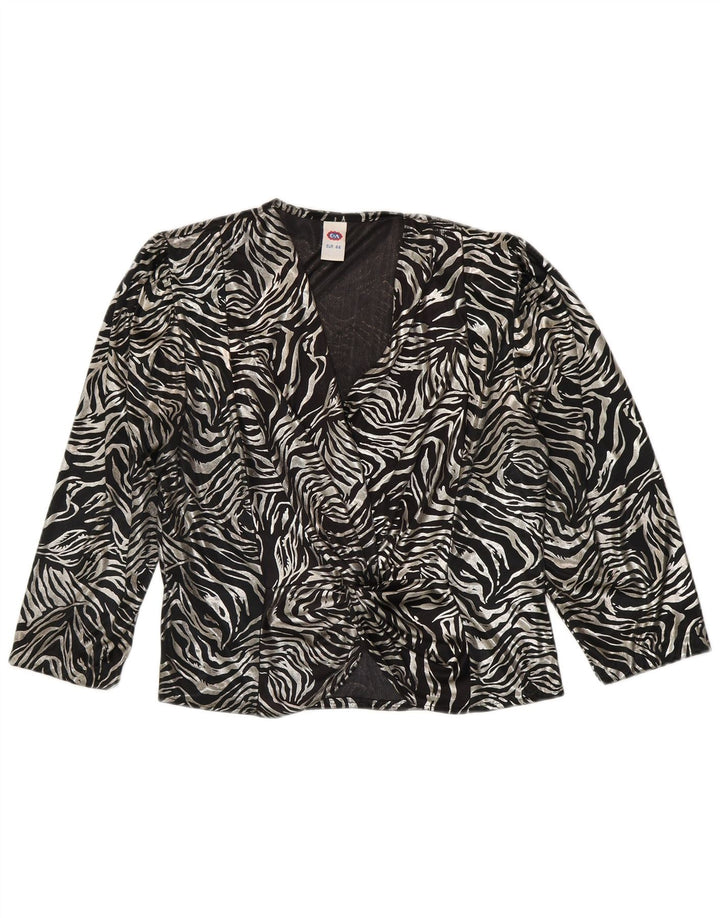 C & A Womens Abstract Pattern 3/4 Sleeve Blouse Top EU 44 XL Silver
