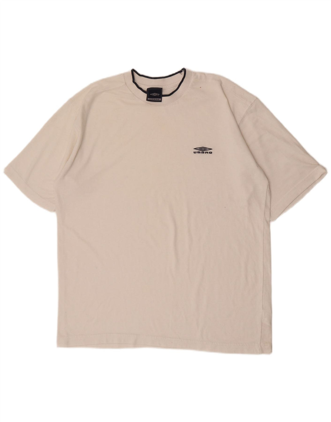 Umbro Herre Grafisk T-Shirt Top Large Off White Polyester