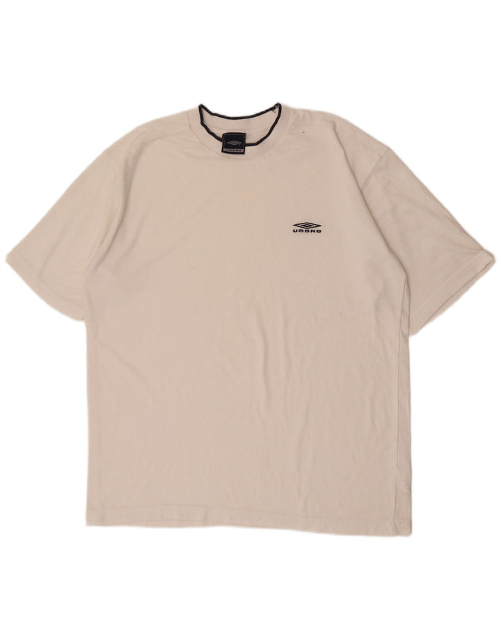 Umbro Herre Grafisk T-Shirt Top Large Off White Polyester