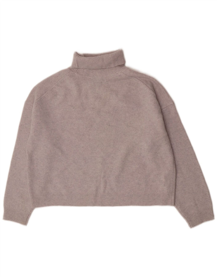 Massimo Dutti Dame Oversized Roll Neck Jumper Sweater UK 6 XS Grå Uld