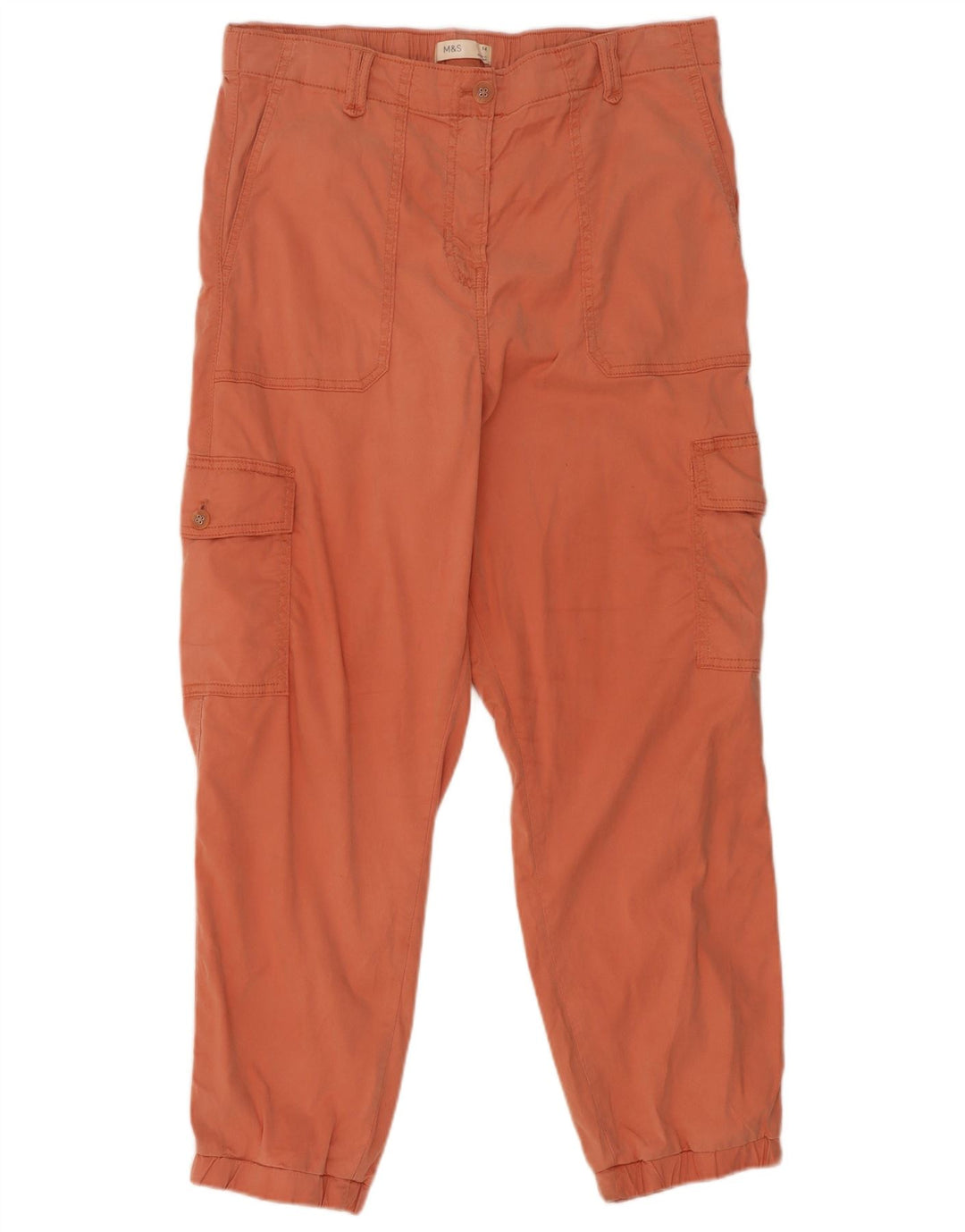 Marks & Spencer Dame Crop Cargo Bukser UK 14 Large W32 L26 Orange