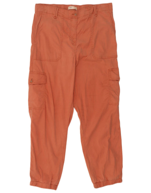 Marks & Spencer Dame Crop Cargo Bukser UK 14 Large W32 L26 Orange