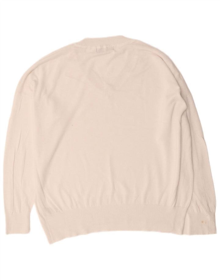 Marks & Spencer Herre V-hals sweater XL Hvid Bomuld