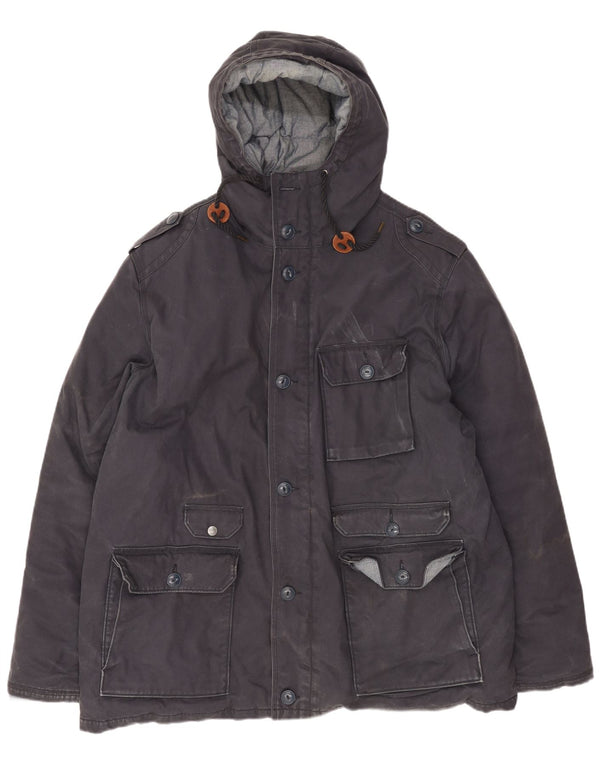 Levi's Herre Hætte Military Windbreaker Jacket UK 44 2XL Marineblå Bomuld