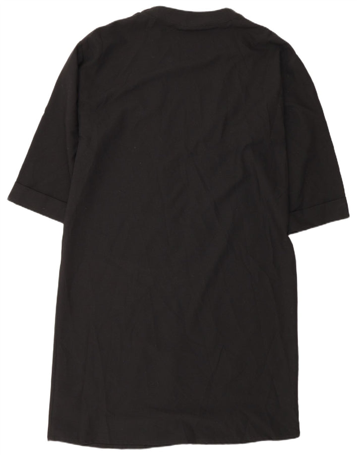 Topshop Dame 3/4-ærmet Robe Dress UK 14 Large Black Polyester