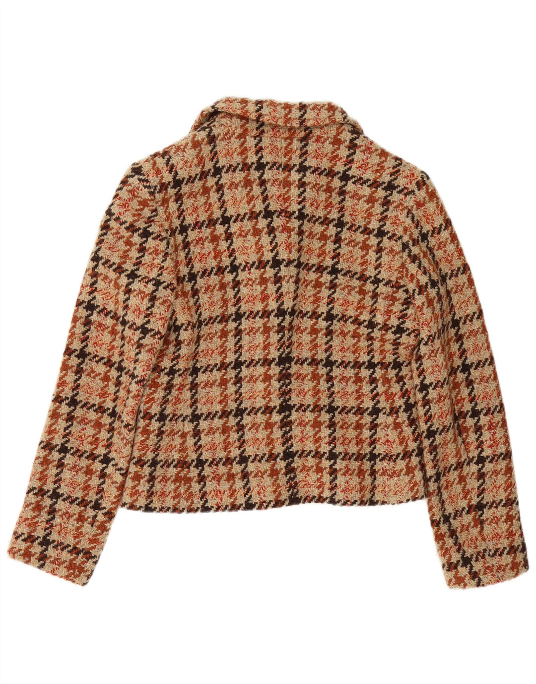 Marella Dame Blazer Jacket UK 12 Medium Brown Houndstooth Classic