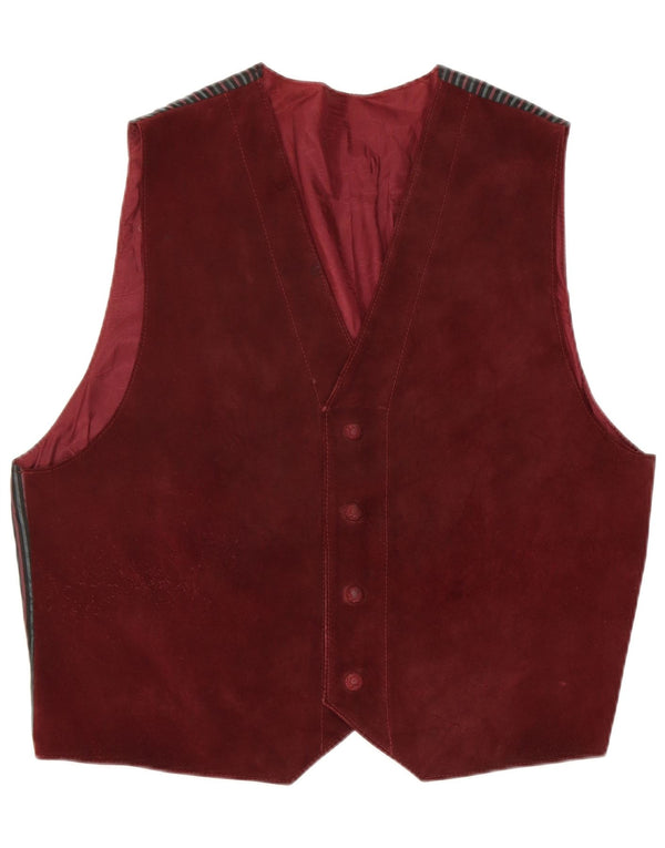 Vintage herre ruskind vest XL Burgundy