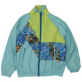 Vintage kvinders abstrakt mønster regnjakke IT 40/42 Medium Blue