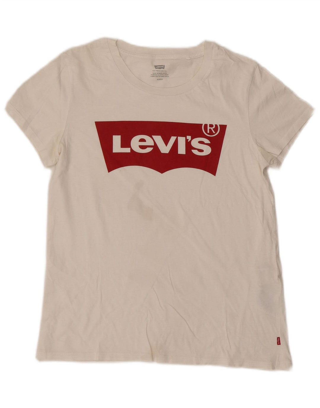 Levi's Grafisk T-shirt top til kvinder DK 10 Lille hvid bomuld