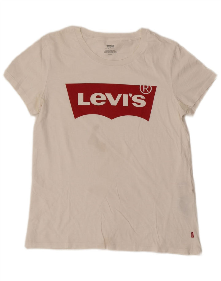 Levi's Grafisk T-shirt top til kvinder DK 10 Lille hvid bomuld