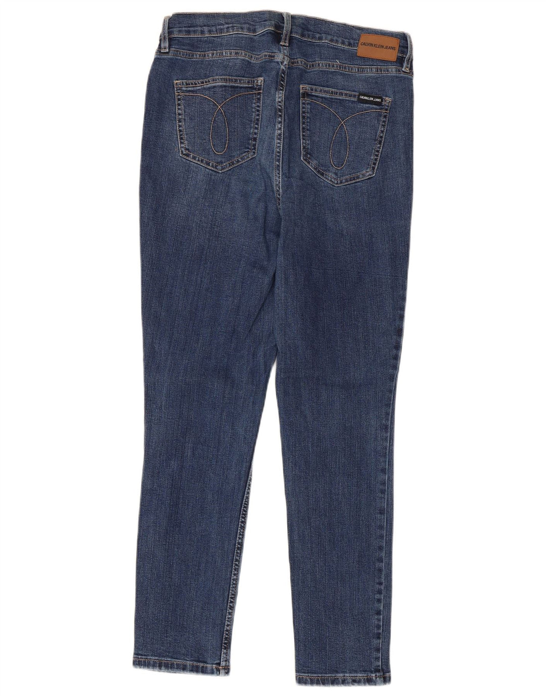 CALVIN KLEIN højtaljede cropped jeans til kvinder US 12 Large W30 L26 Blå