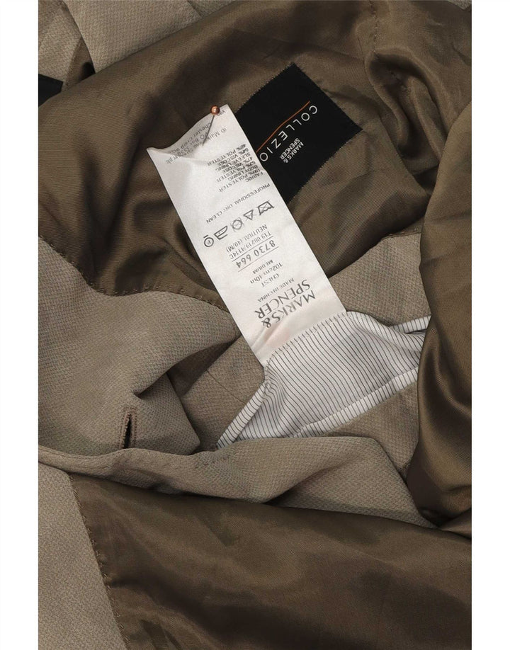 Marks & Spencer Herre 2-knaps blazerjakke UK 40 Medium Beige Polyester