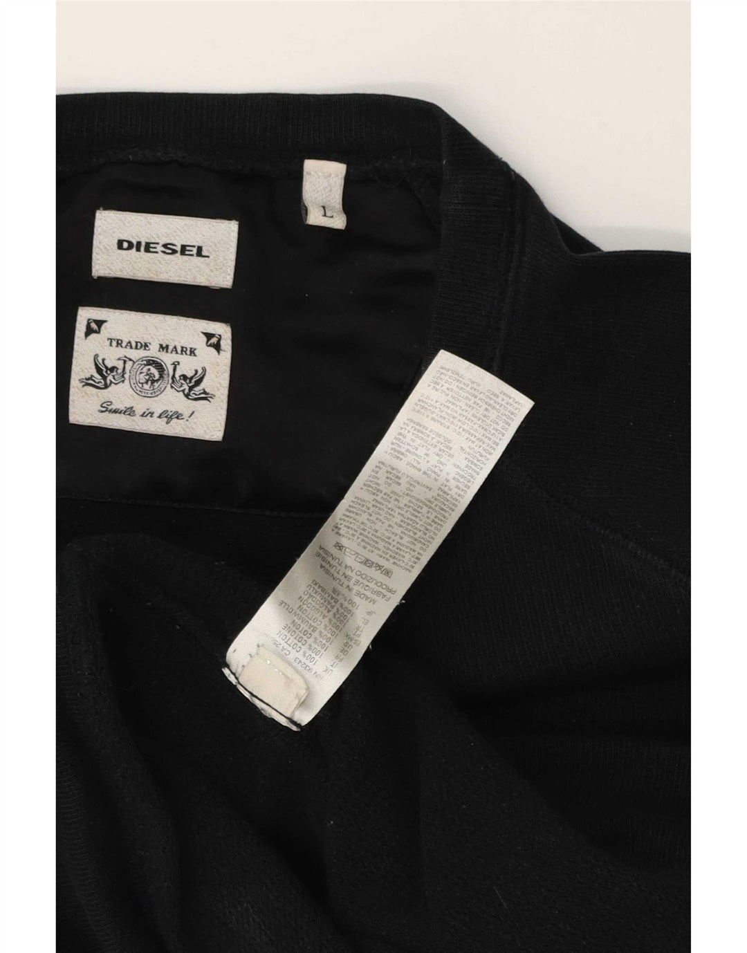 Diesel Herre Sweatshirt Jumper Stor Sort Bomuld